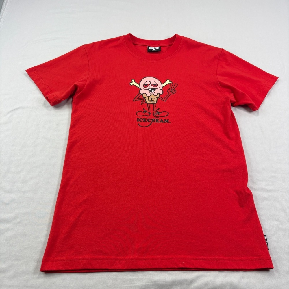Ice Cream Billionaire Boys Club Shirt Mens Small Red Crew Neck Graphic Tee